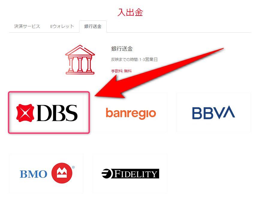 入出金TradeviewのDBS