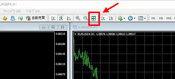 XM MT4 分割表示アイコン